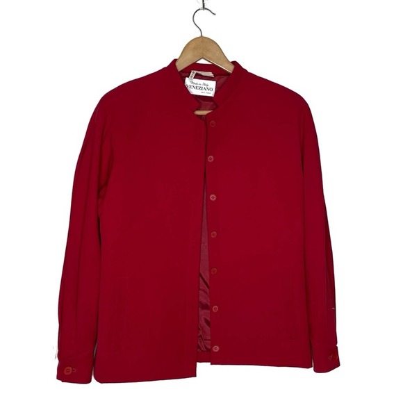 Fontana Veneziano Vintage Wool Blazer Jacket Button Down Red Coat - Picture 10 of 10